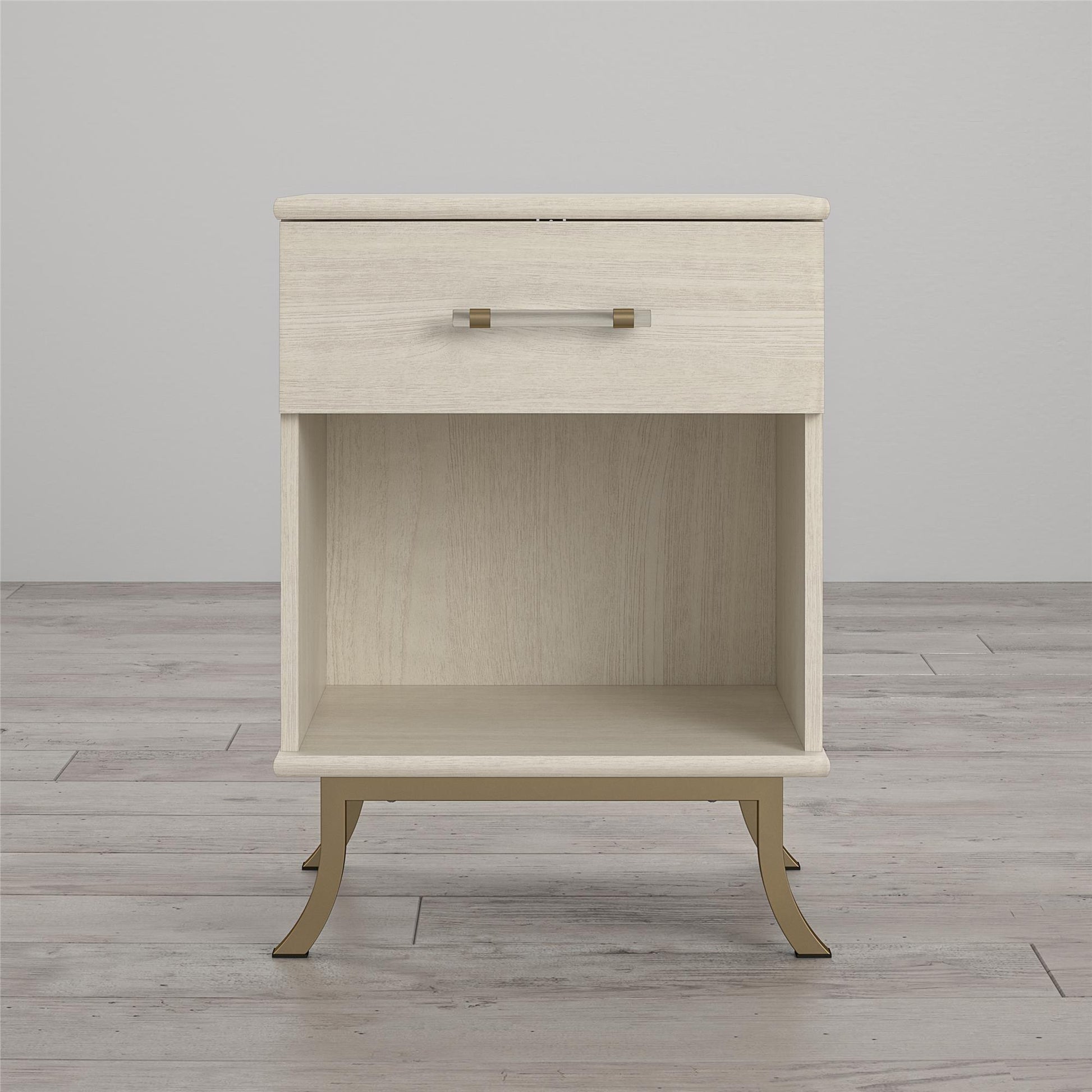 Monarch Hill Clementine White Nightstand with 1 Drawer - Ivory Oak