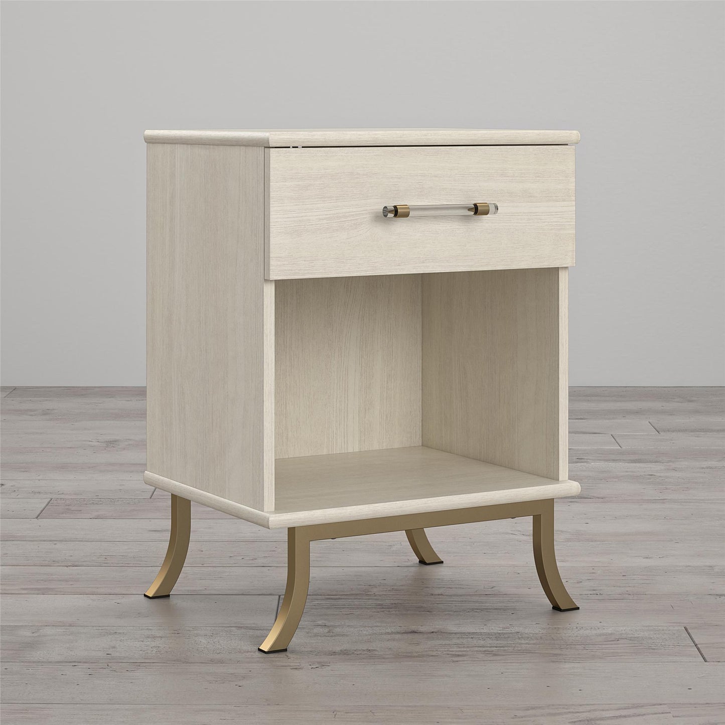 Monarch Hill Clementine White Nightstand with 1 Drawer - Ivory Oak