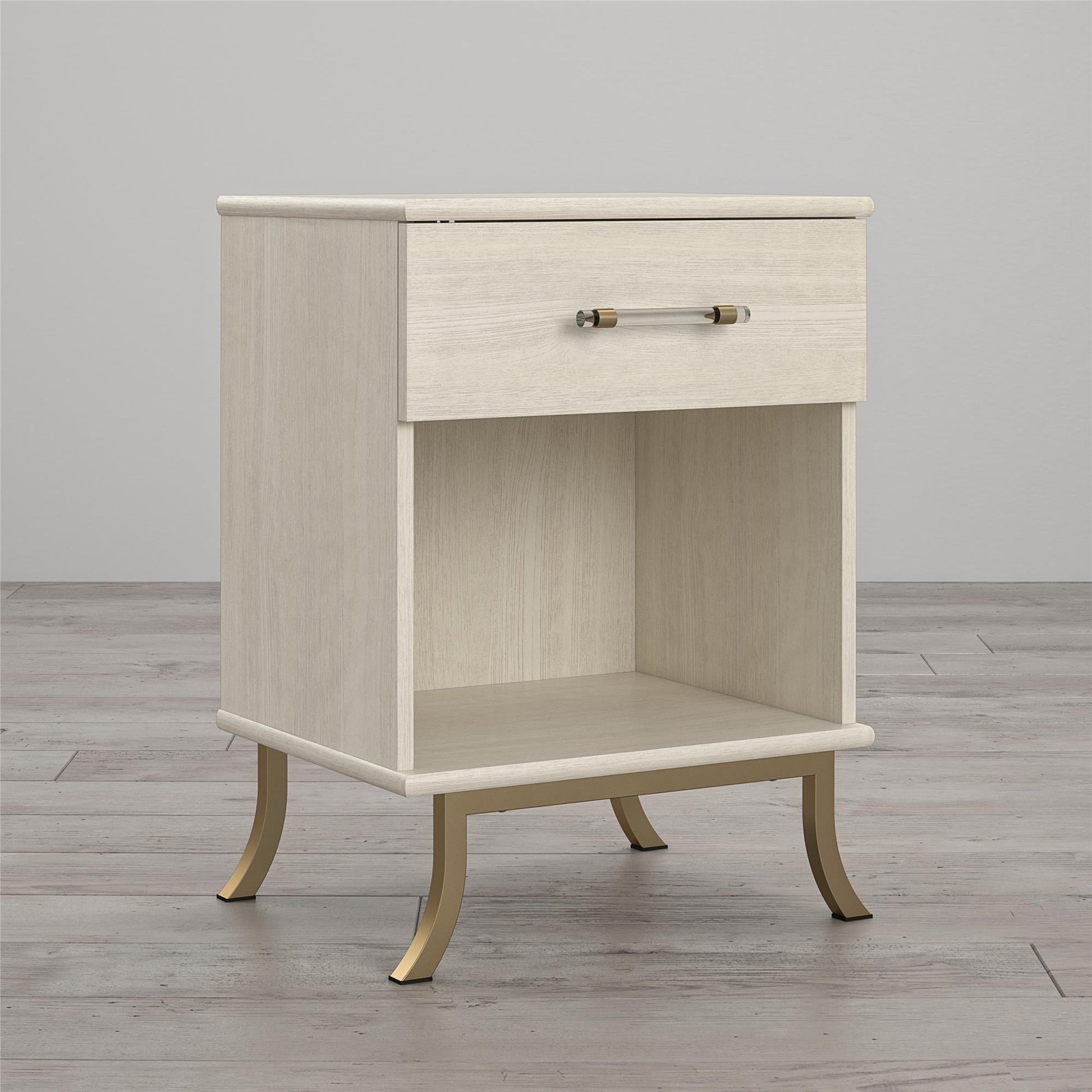 Monarch Hill Clementine White Nightstand with 1 Drawer - Ivory Oak