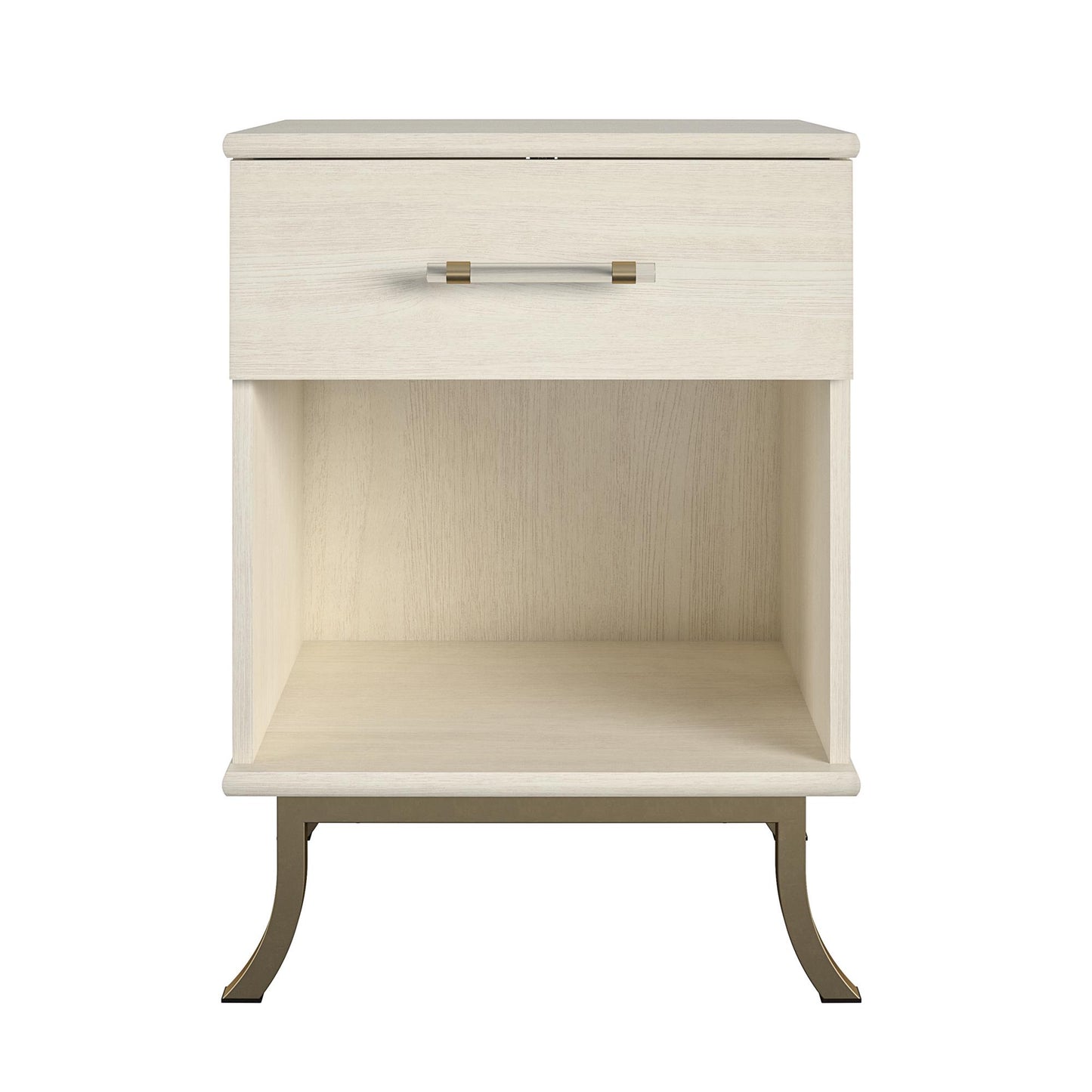 Monarch Hill Clementine White Nightstand with 1 Drawer - Ivory Oak