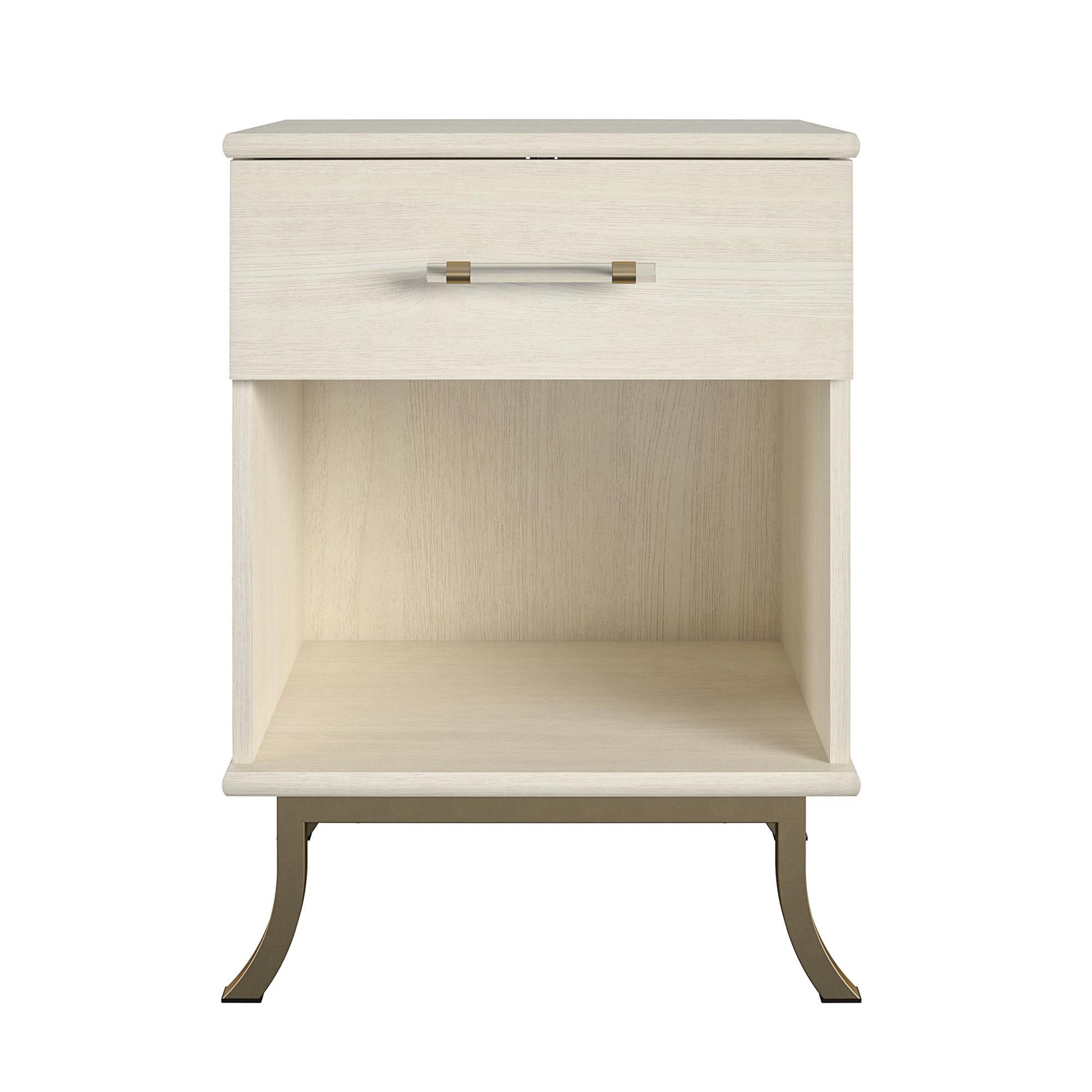 Monarch Hill Clementine White Nightstand with 1 Drawer - Ivory Oak