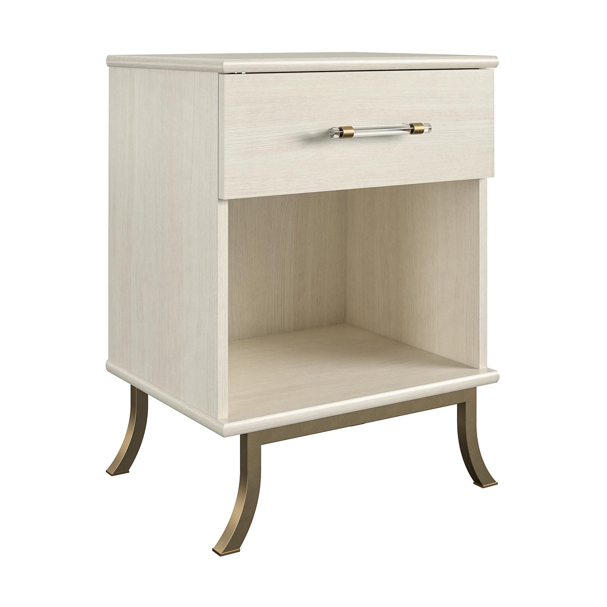 Monarch Hill Clementine White Nightstand with 1 Drawer - Ivory Oak