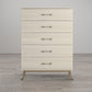 Monarch Hill Clementine 5 Drawer Dresser with Clear Acrylic Handles - Ivory Oak