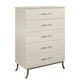 Monarch Hill Clementine 5 Drawer Dresser with Clear Acrylic Handles - Ivory Oak