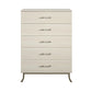 Monarch Hill Clementine 5 Drawer Dresser with Clear Acrylic Handles - Ivory Oak