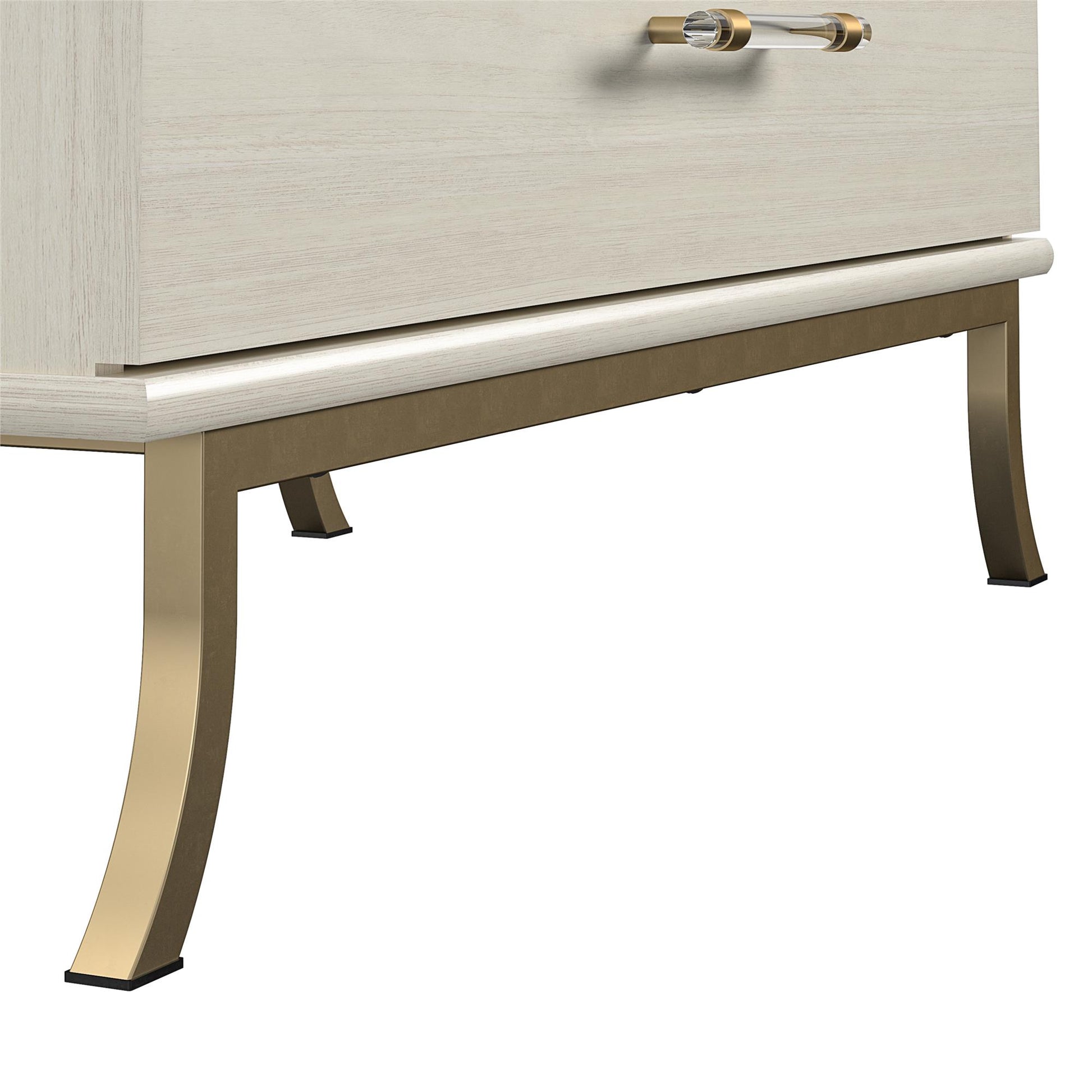 Monarch Hill Clementine 5 Drawer Dresser with Clear Acrylic Handles - Ivory Oak