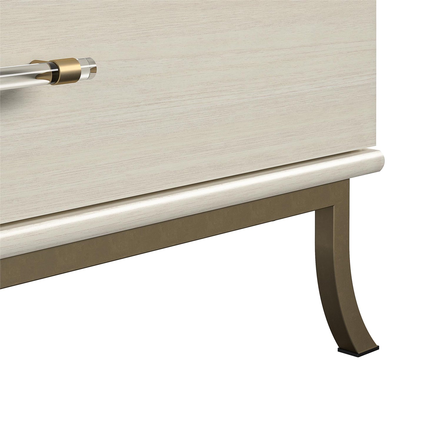 Monarch Hill Clementine 5 Drawer Dresser with Clear Acrylic Handles - Ivory Oak