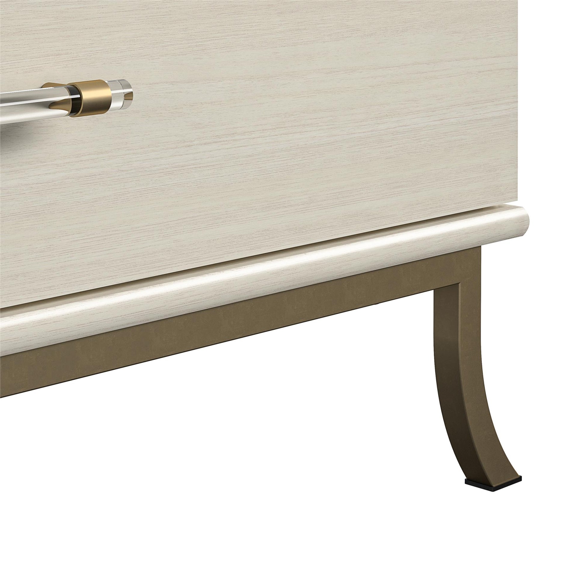 Monarch Hill Clementine 5 Drawer Dresser with Clear Acrylic Handles - Ivory Oak