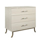 Monarch Hill Clementine 3 Drawer Dresser with Clear Acrylic Handles - Ivory Oak
