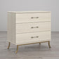 Monarch Hill Clementine 3 Drawer Dresser with Clear Acrylic Handles - Ivory Oak
