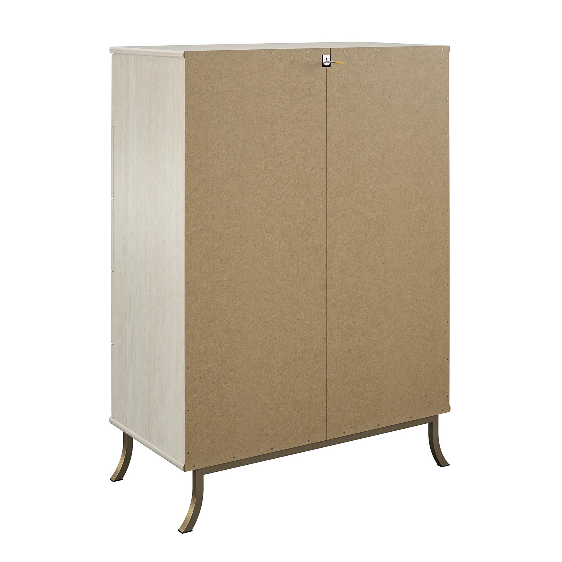 Monarch Hill Clementine 5 Drawer Dresser with Clear Acrylic Handles - Ivory Oak