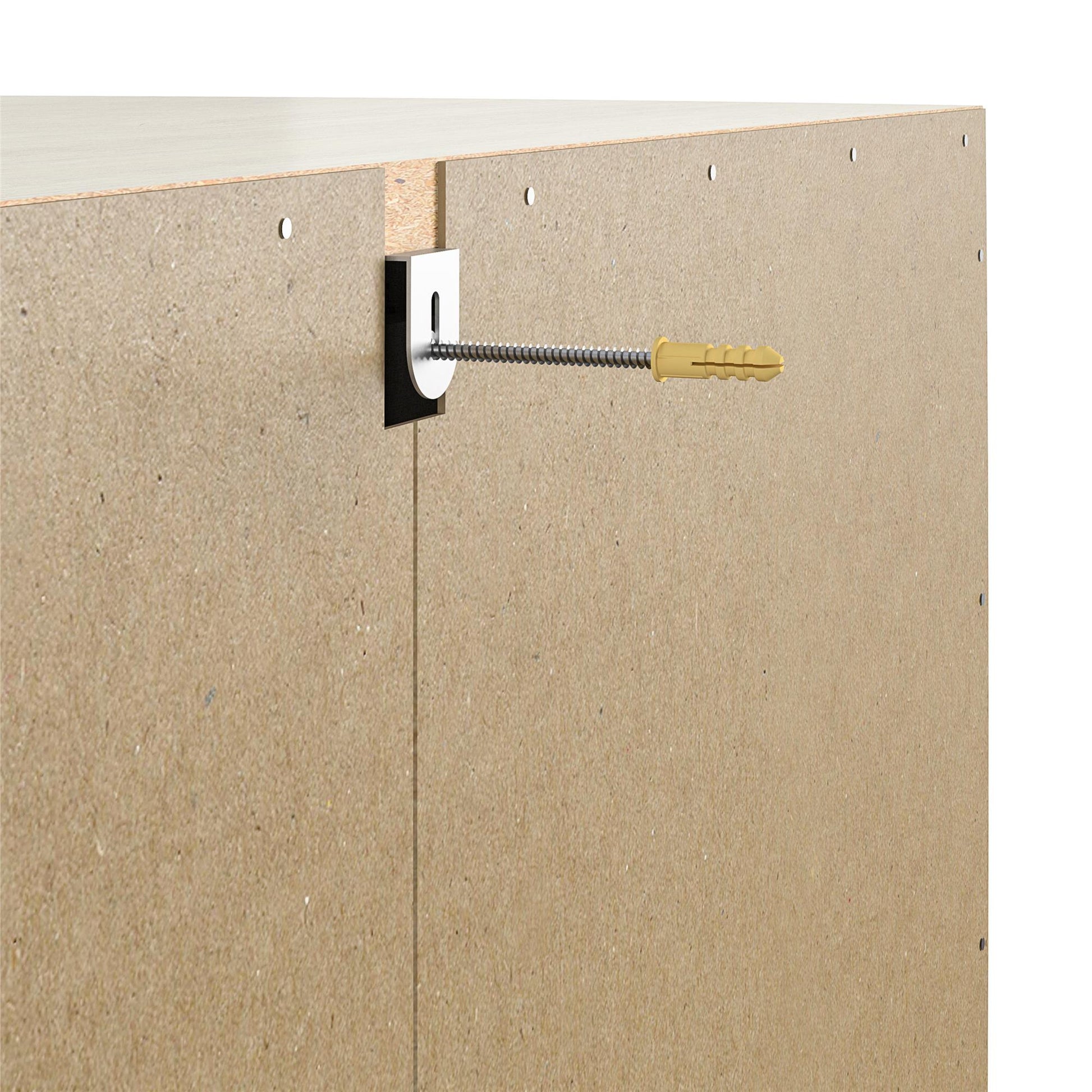 Monarch Hill Clementine 5 Drawer Dresser with Clear Acrylic Handles - Ivory Oak