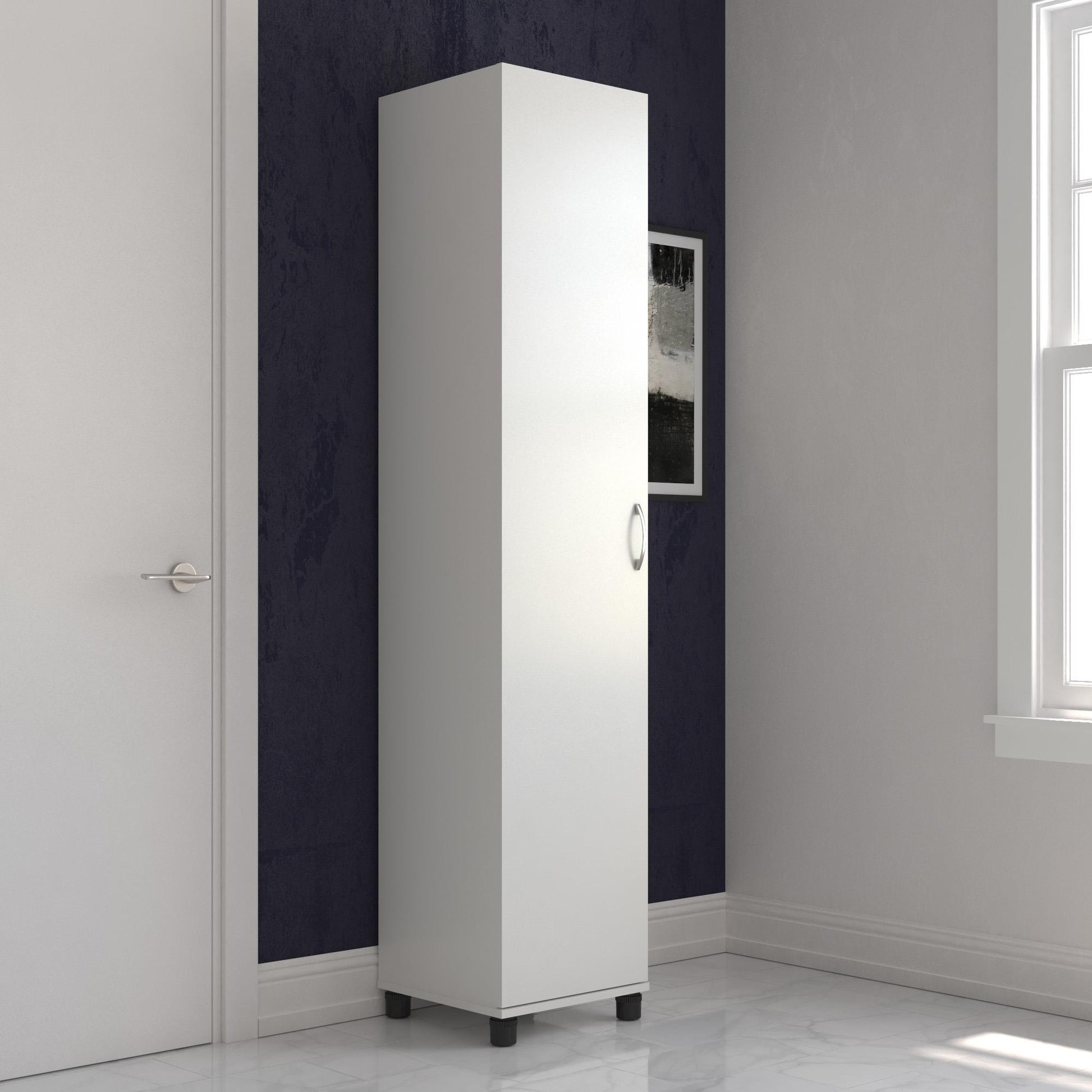 Basin 16 Inch Closed Door Utility Storage Cabinet  - White