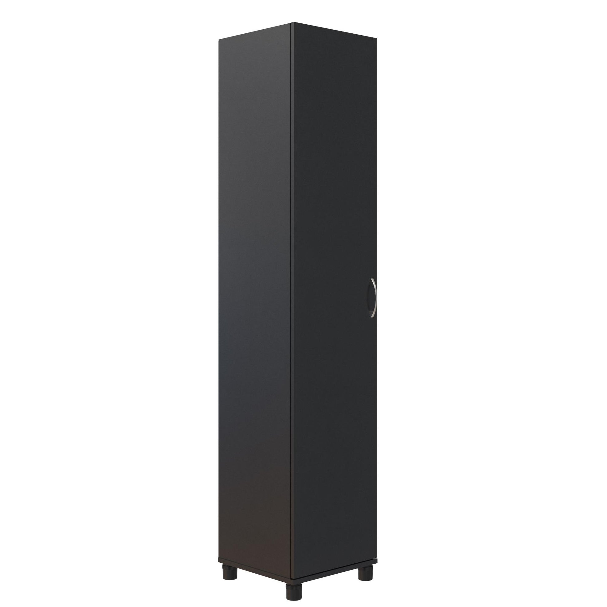Basin 16 Inch Closed Door Utility Storage Cabinet  - Black