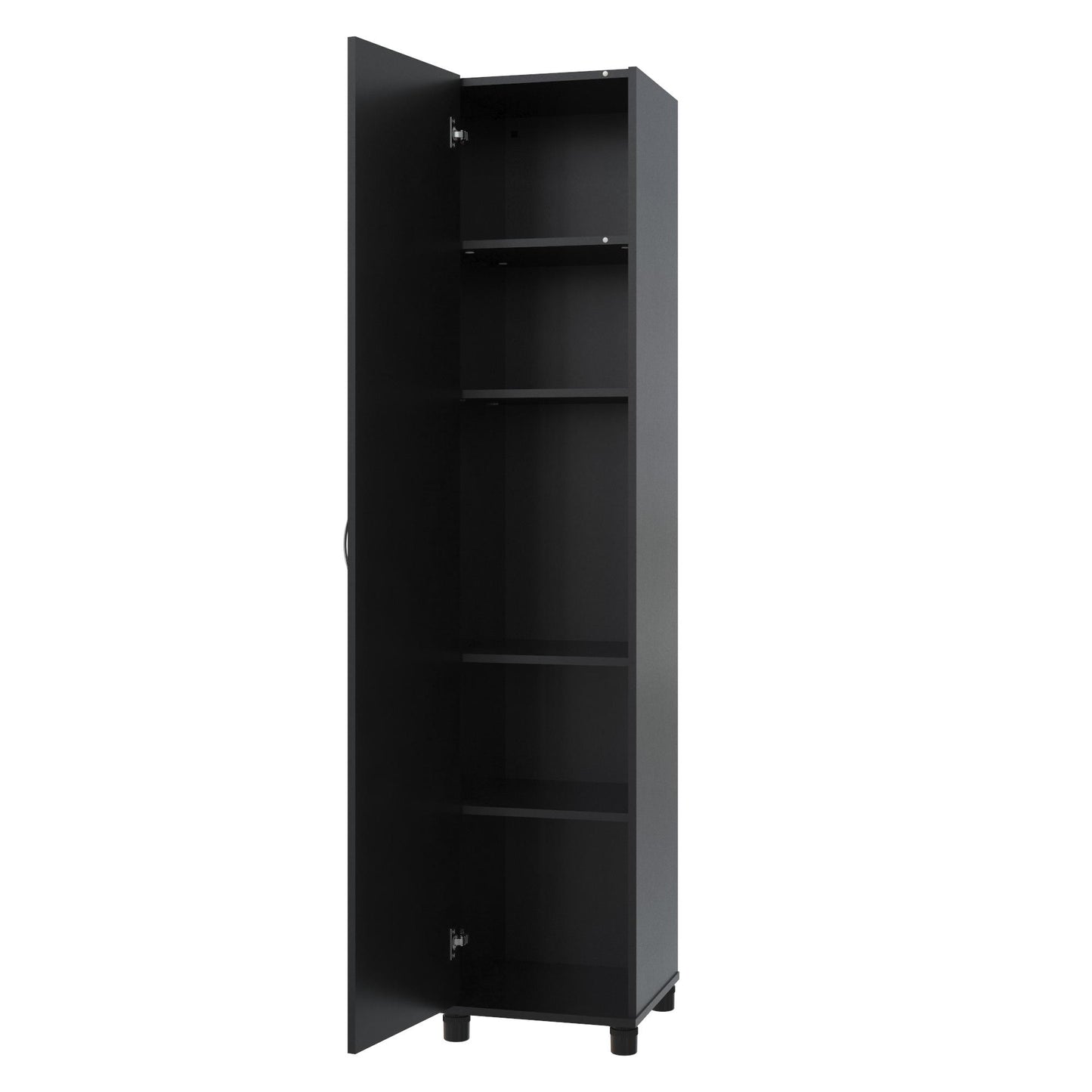 Basin 16 Inch Closed Door Utility Storage Cabinet  - Black