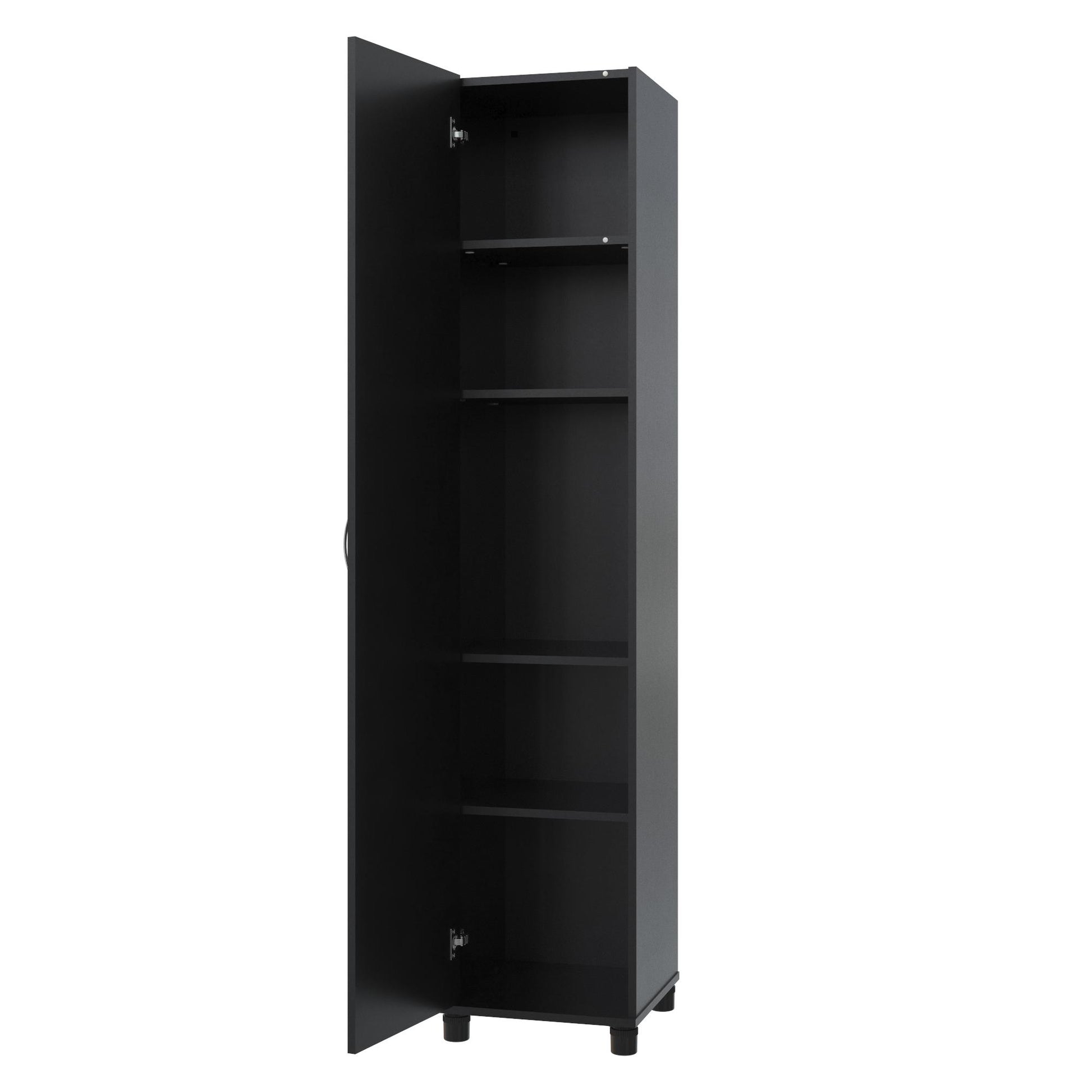 Basin 16 Inch Closed Door Utility Storage Cabinet  - Black