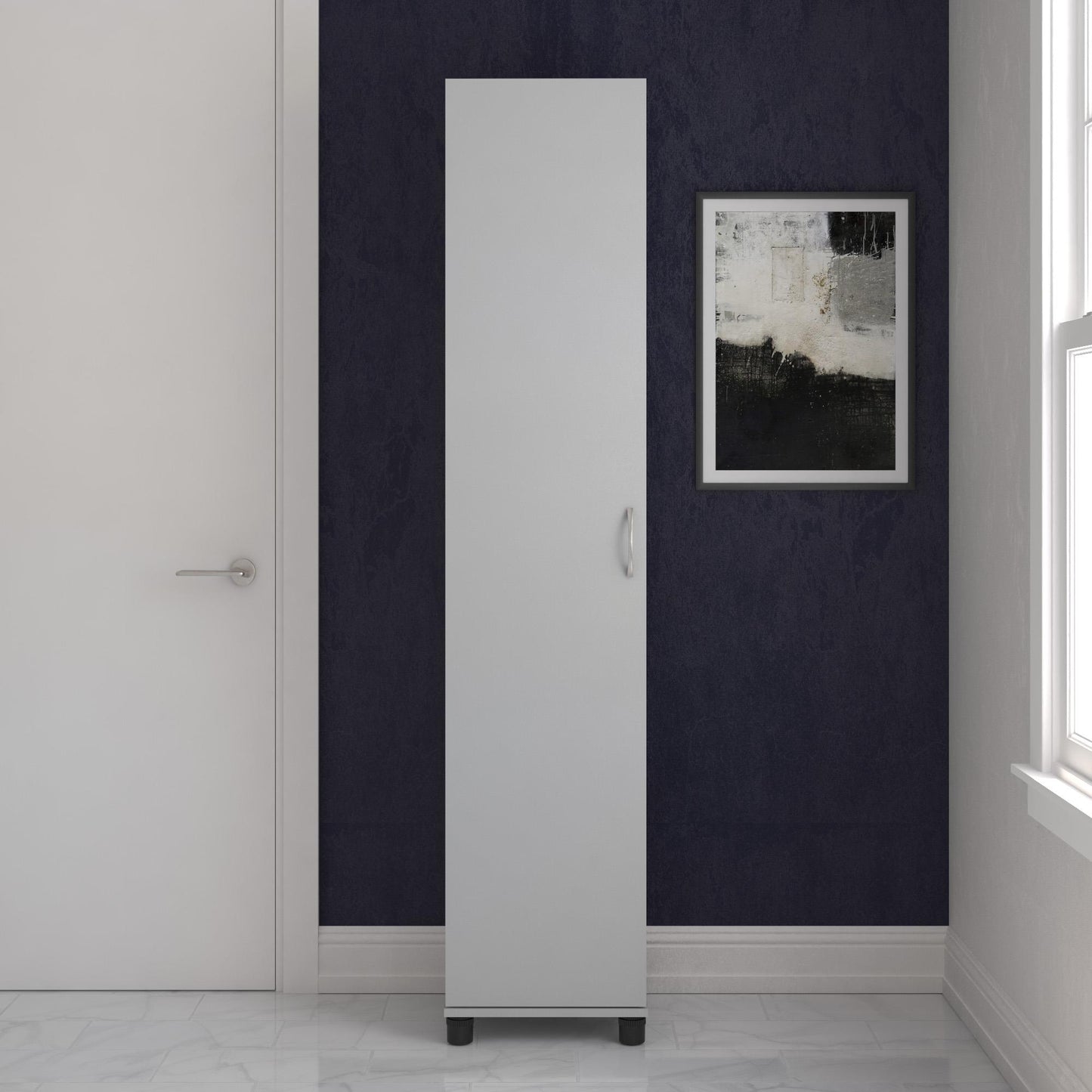 Basin 16 Inch Closed Door Utility Storage Cabinet  - Dove Gray