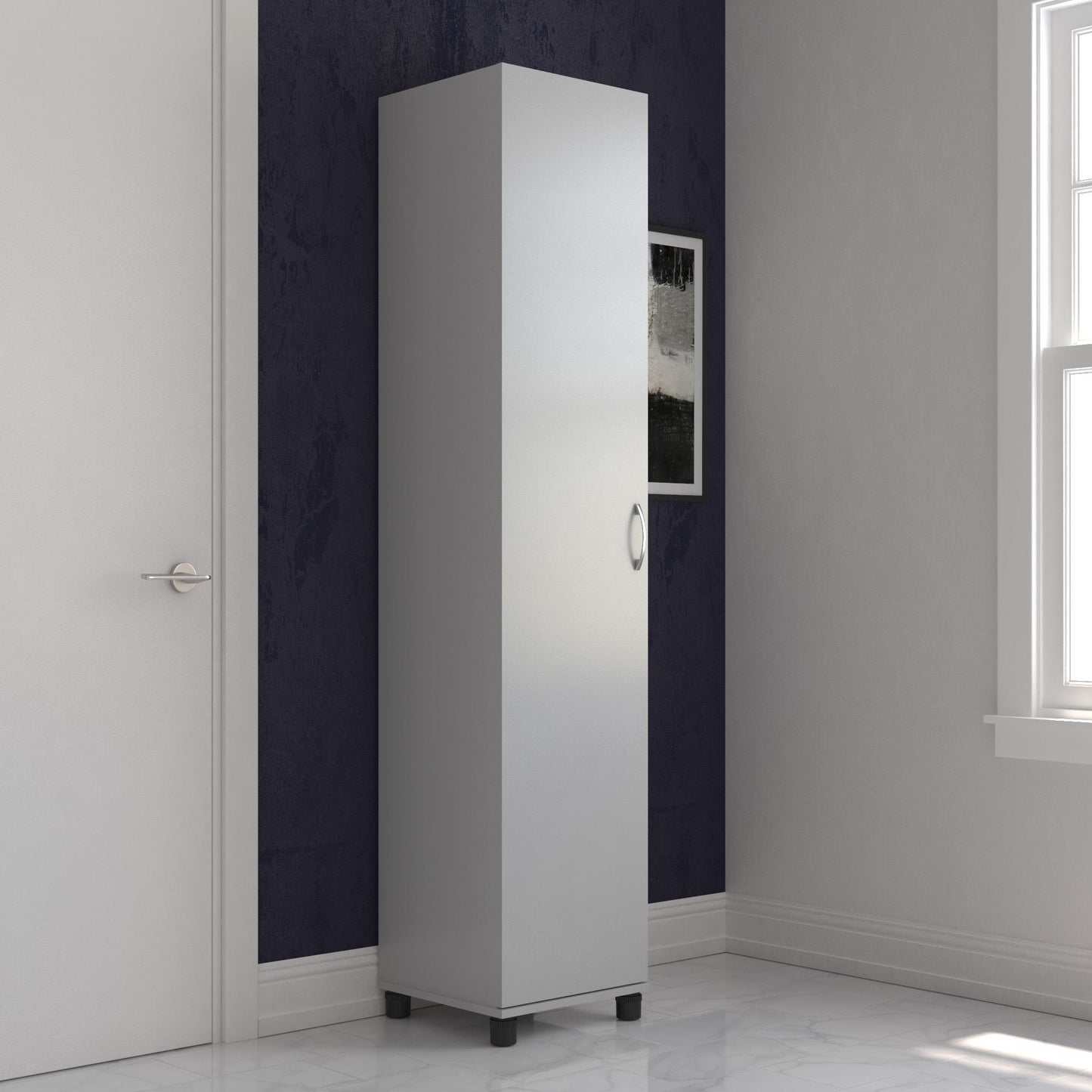 Basin 16 Inch Closed Door Utility Storage Cabinet  - Dove Gray