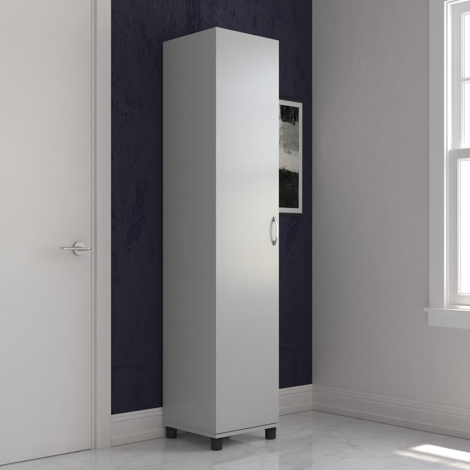 Basin 16 Inch Closed Door Utility Storage Cabinet  - Dove Gray