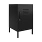 Shadwick Closed Door Metal Locker End Table with 2 Shelves - Black