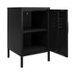Shadwick Closed Door Metal Locker End Table with 2 Shelves - Black
