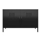 Shadwick 2 Door Metal Locker Accent Cabinet with 2 Shelves - Black
