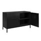 Shadwick 2 Door Metal Locker Accent Cabinet with 2 Shelves - Black