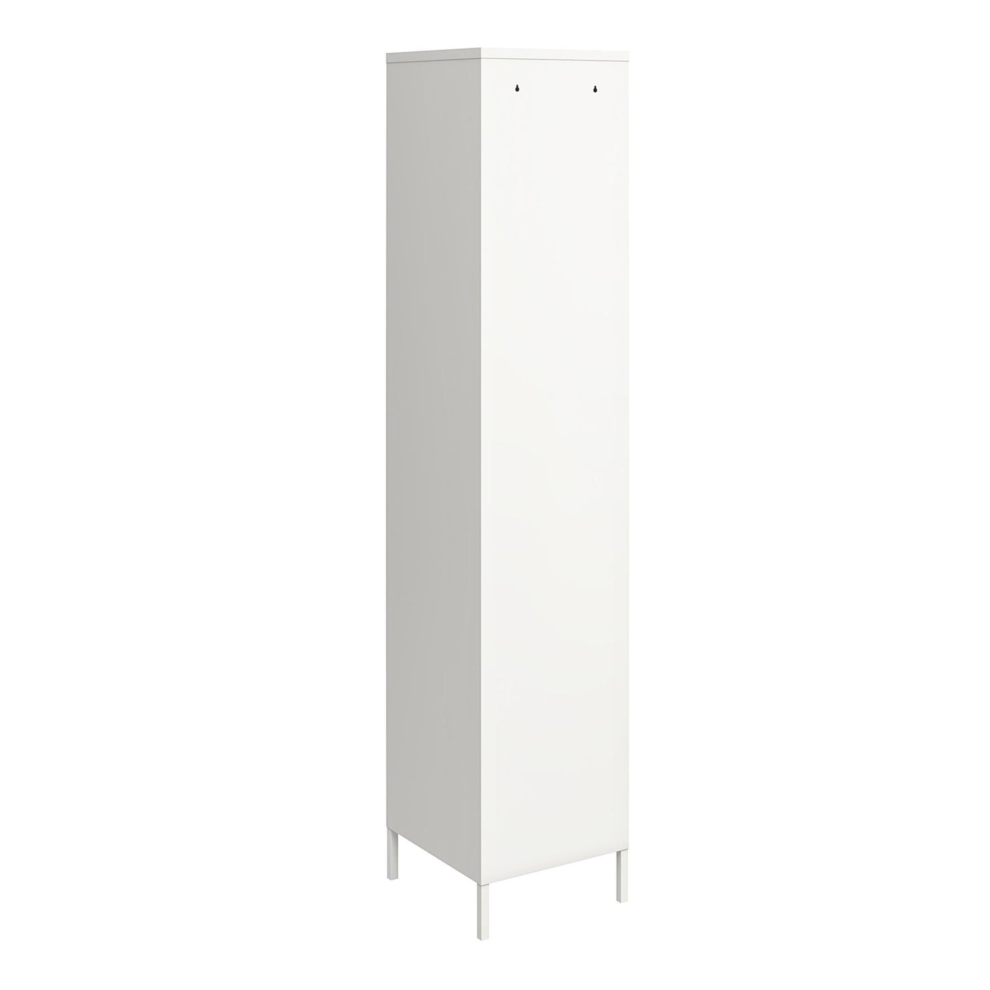 Shadwick Single Closed Door Metal Locker Storage Cabinet with 4 Shelves - White