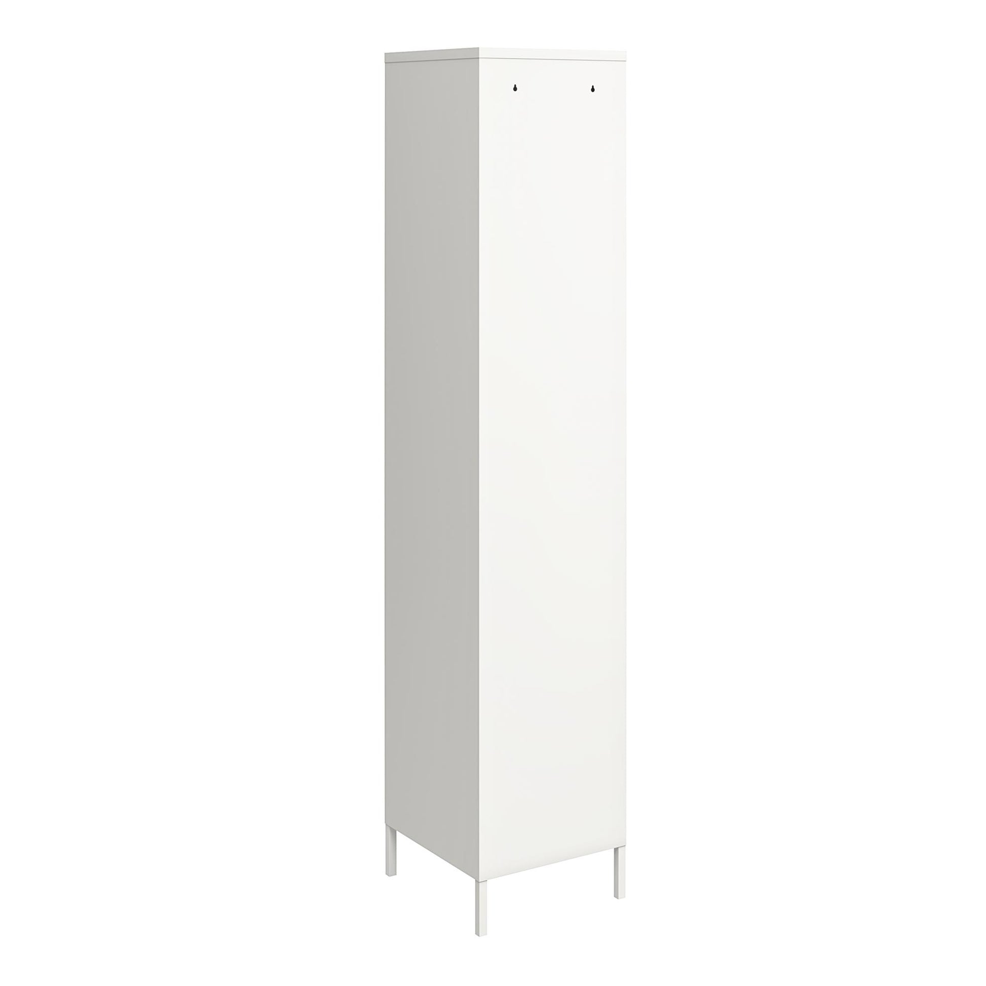 Shadwick Single Closed Door Metal Locker Storage Cabinet with 4 Shelves - White