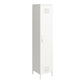 Shadwick Single Closed Door Metal Locker Storage Cabinet with 4 Shelves - White