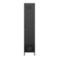 Shadwick Single Closed Door Metal Locker Storage Cabinet with 4 Shelves - Black