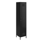 Shadwick Single Closed Door Metal Locker Storage Cabinet with 4 Shelves - Black