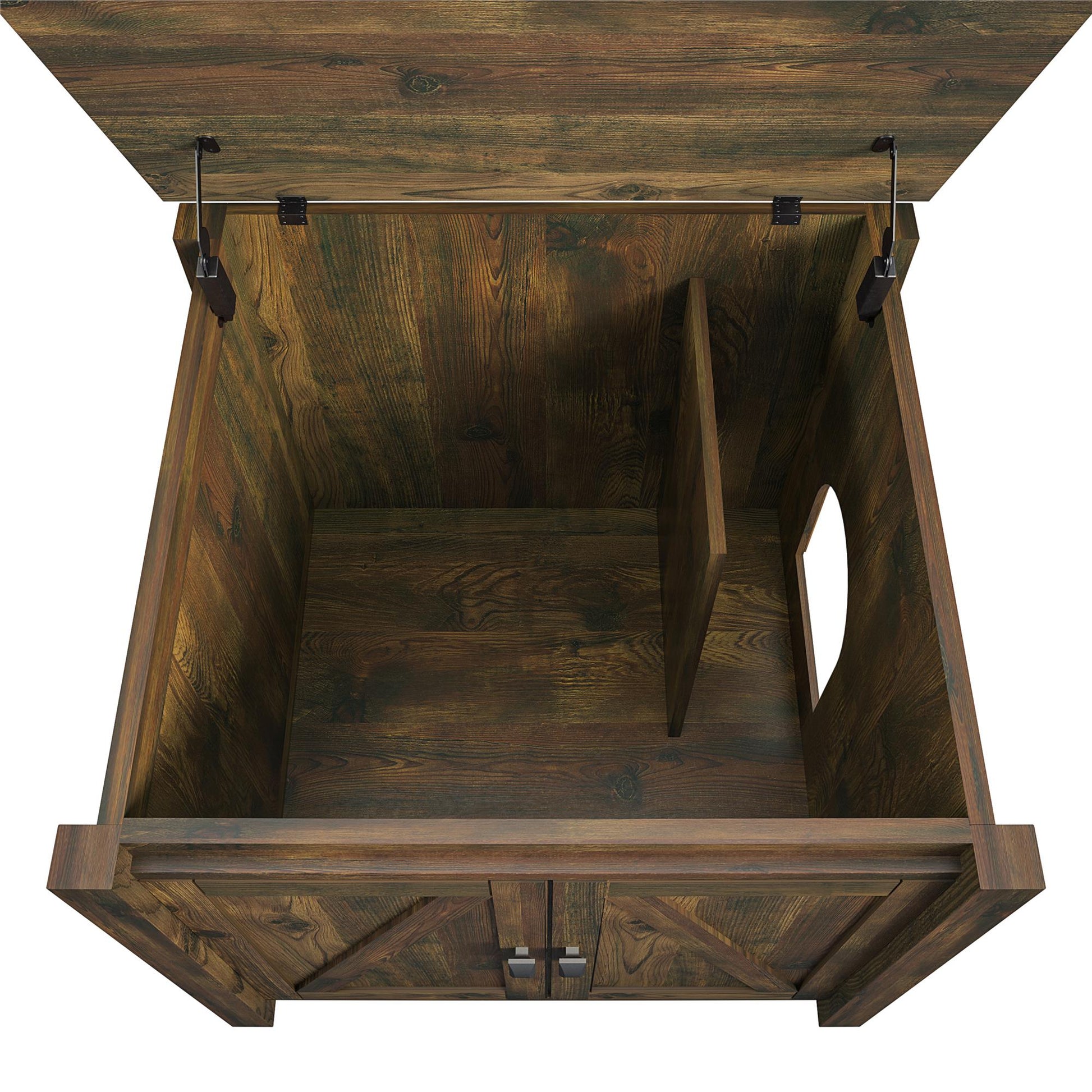 Farmington Rustic Farmhouse Litter Box Enclosure for Cats - Rustic