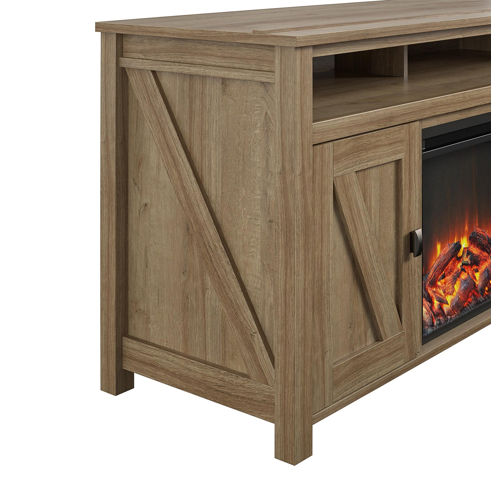 Farmington Electric Fireplace TV Console for TVs up to 60 Inch - Natural