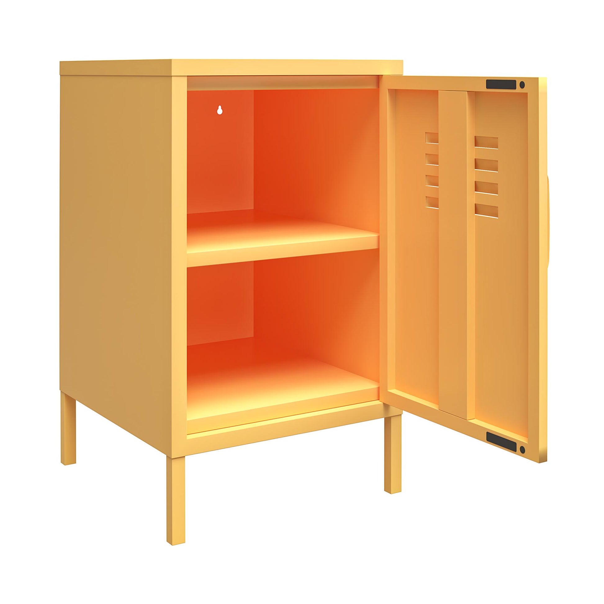 Cache Metal Locker End Table, Yellow - Yellow