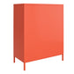 Cache 2 Door Metal Locker Storage Cabinet, Orange - Orange
