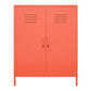 Cache 2 Door Metal Locker Storage Cabinet, Orange - Orange