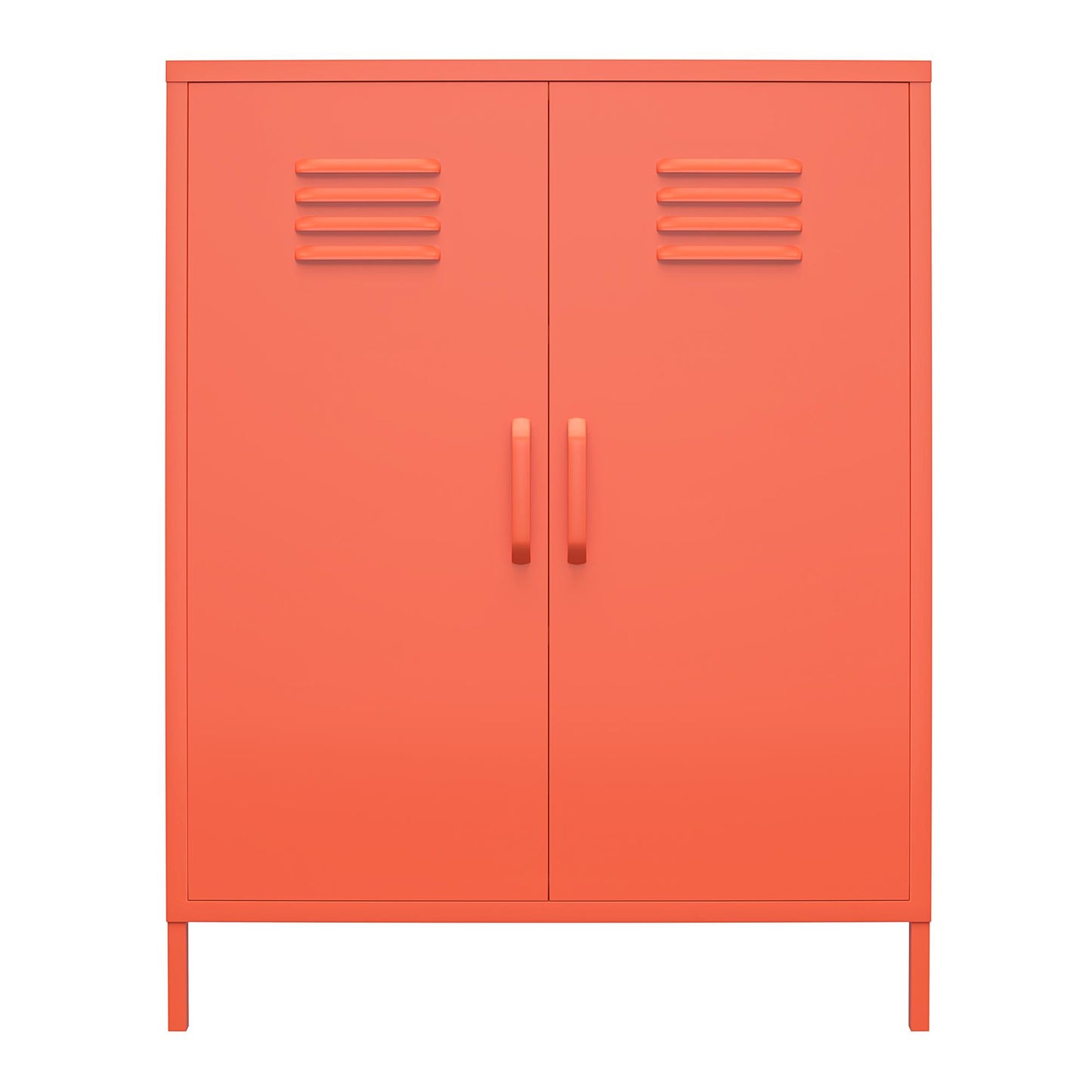 Cache 2 Door Metal Locker Storage Cabinet, Orange - Orange
