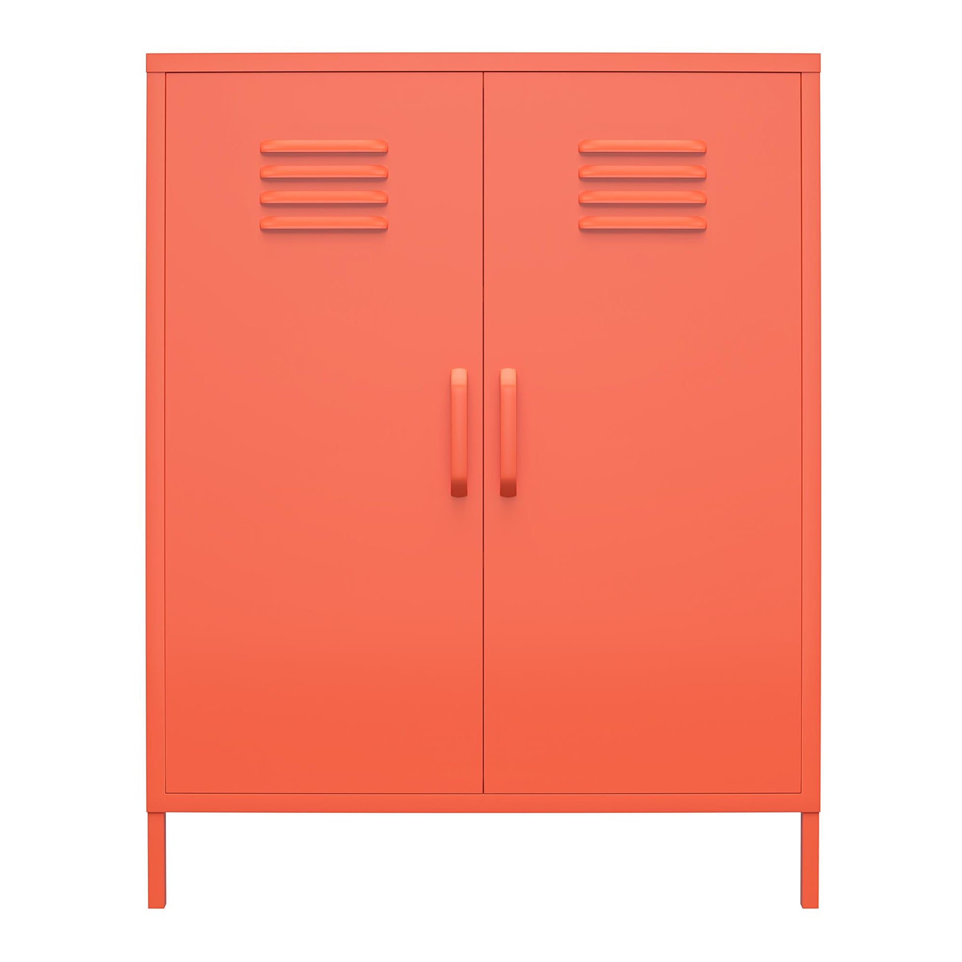 Cache 2 Door Metal Locker Storage Cabinet, Orange - Orange
