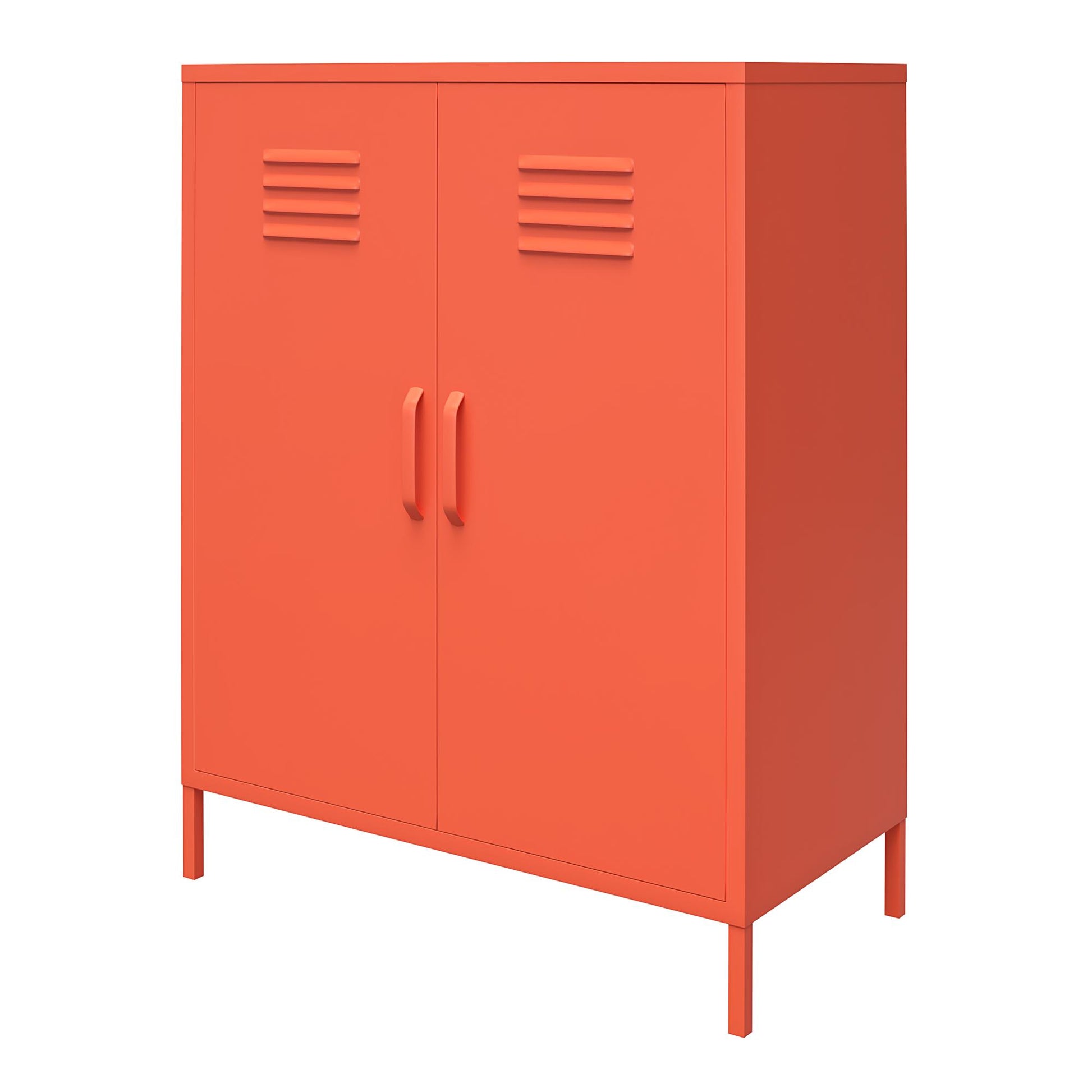 Cache 2 Door Metal Locker Storage Cabinet, Orange - Orange