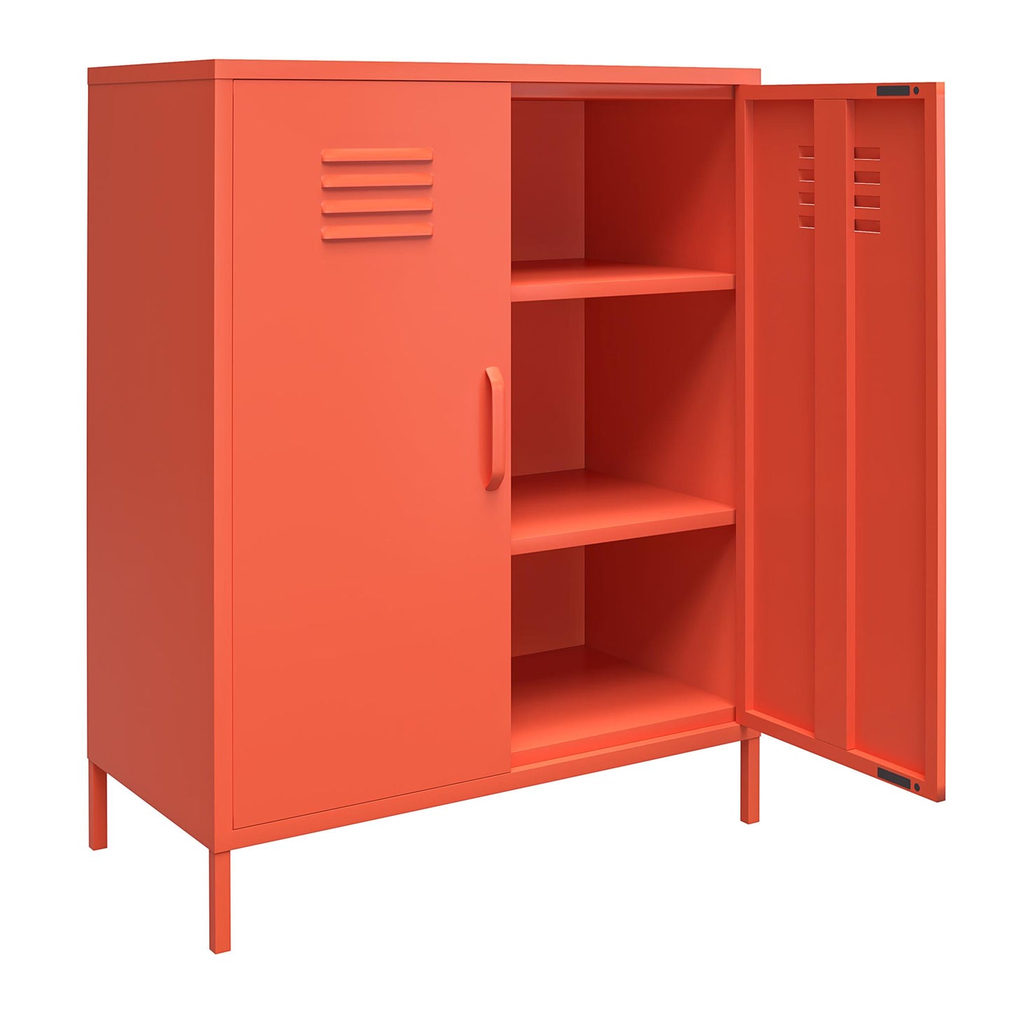 Cache 2 Door Metal Locker Storage Cabinet, Orange - Orange