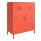 Cache 2 Door Metal Locker Storage Cabinet, Orange - Orange
