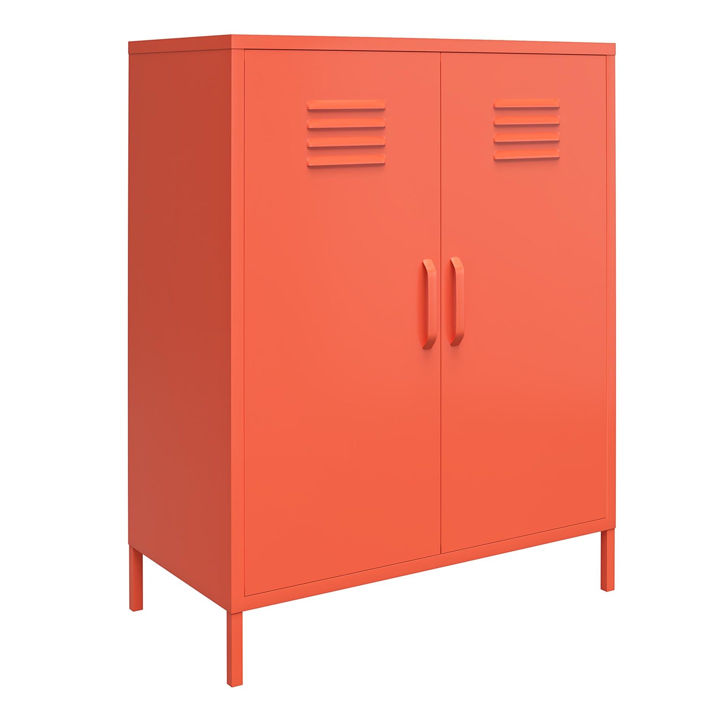 Cache 2 Door Metal Locker Storage Cabinet, Orange - Orange