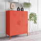 Cache 2 Door Metal Locker Storage Cabinet, Orange - Orange