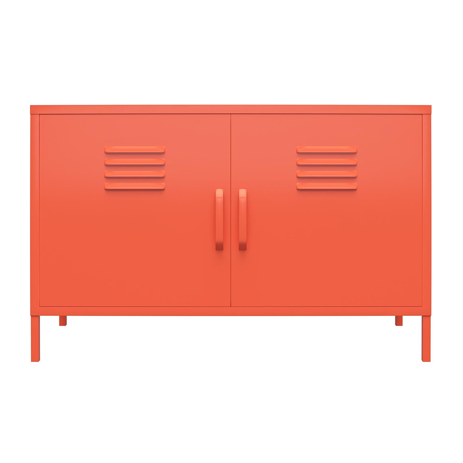 Cache 2 Door Metal Locker Accent Cabinet - Orange