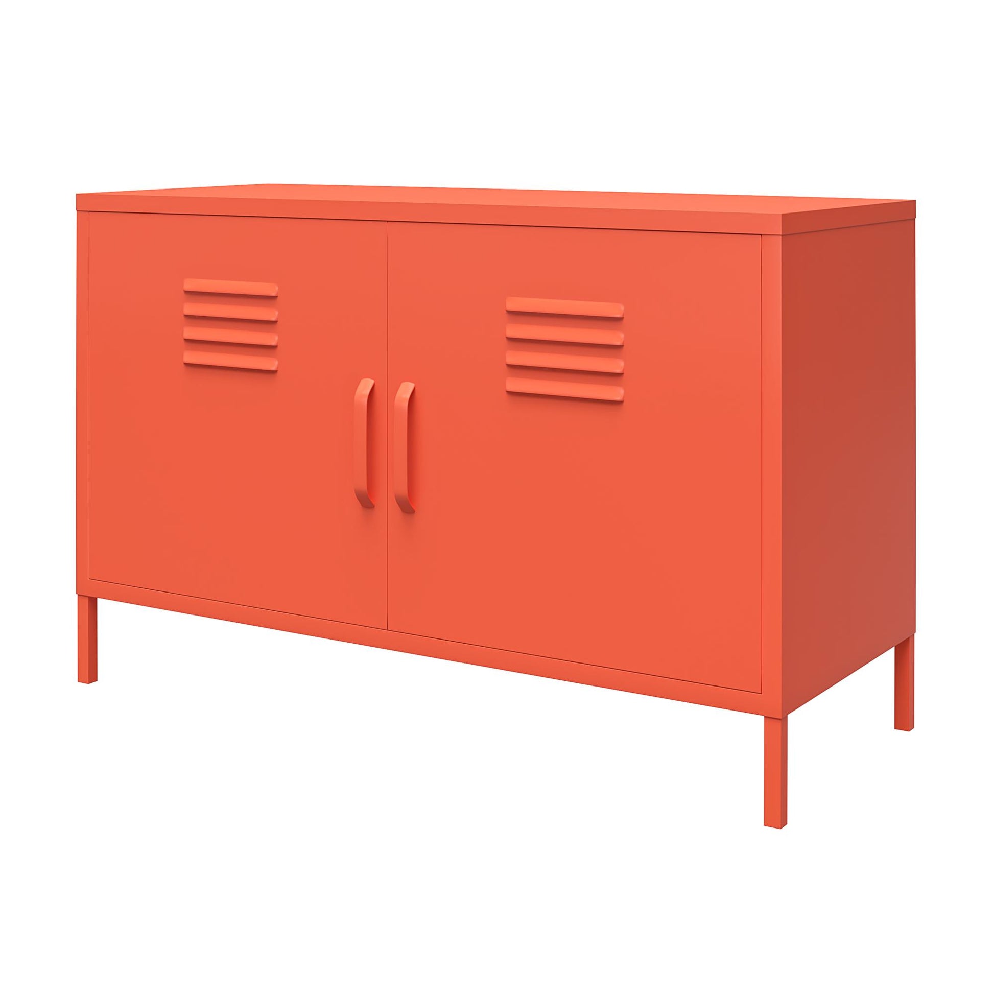 Cache 2 Door Metal Locker Accent Cabinet - Orange