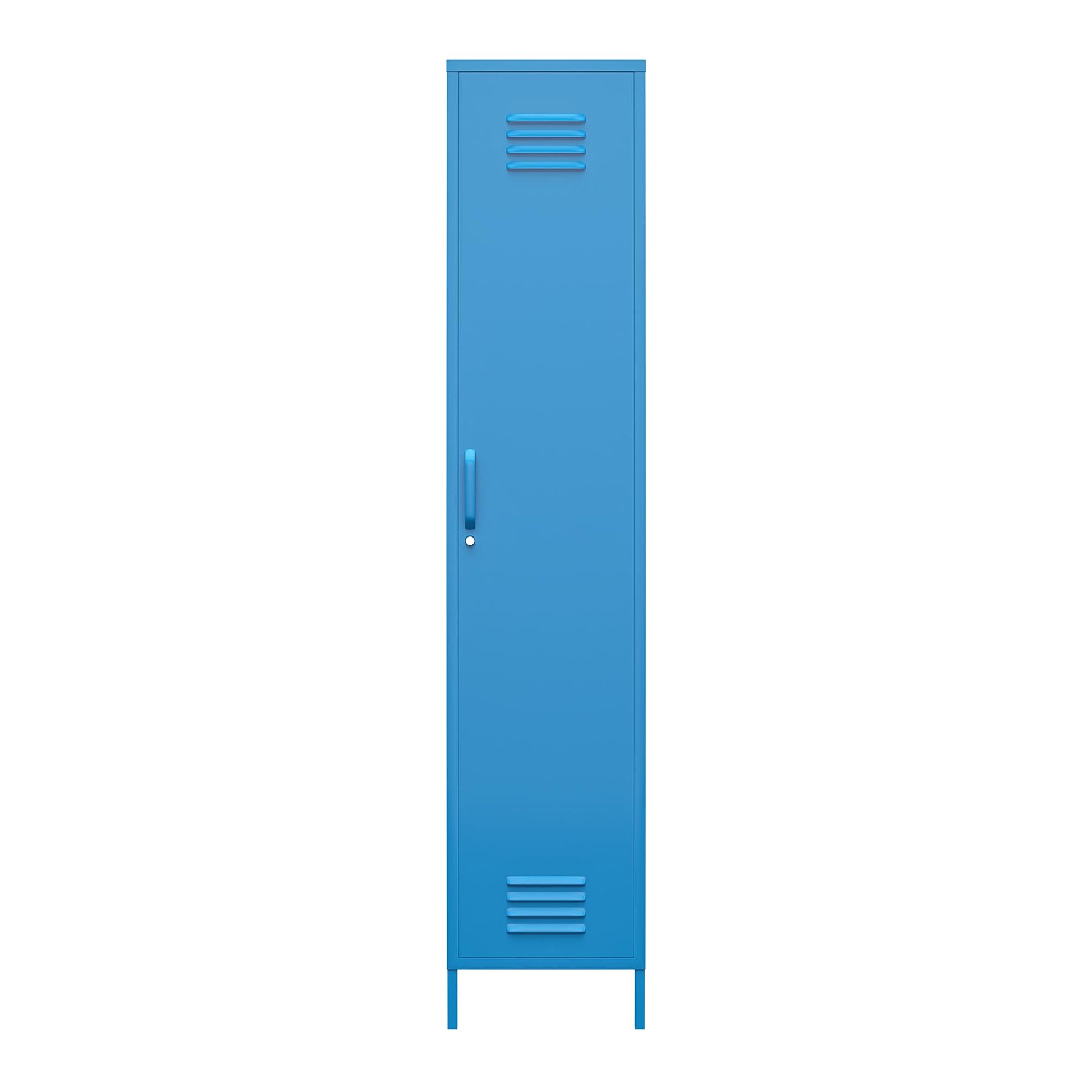 Cache Single Metal Locker Storage Cabinet, Blue - Blue