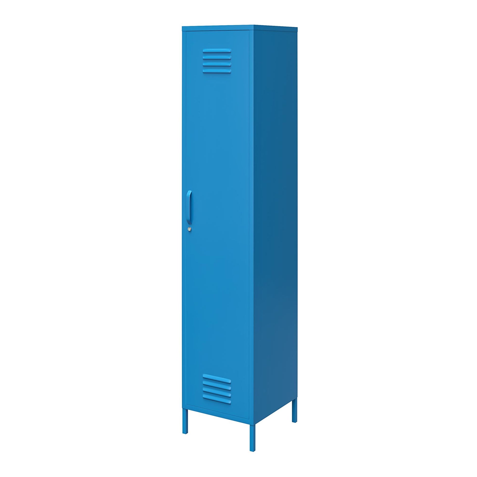 Cache Single Metal Locker Storage Cabinet, Blue - Blue