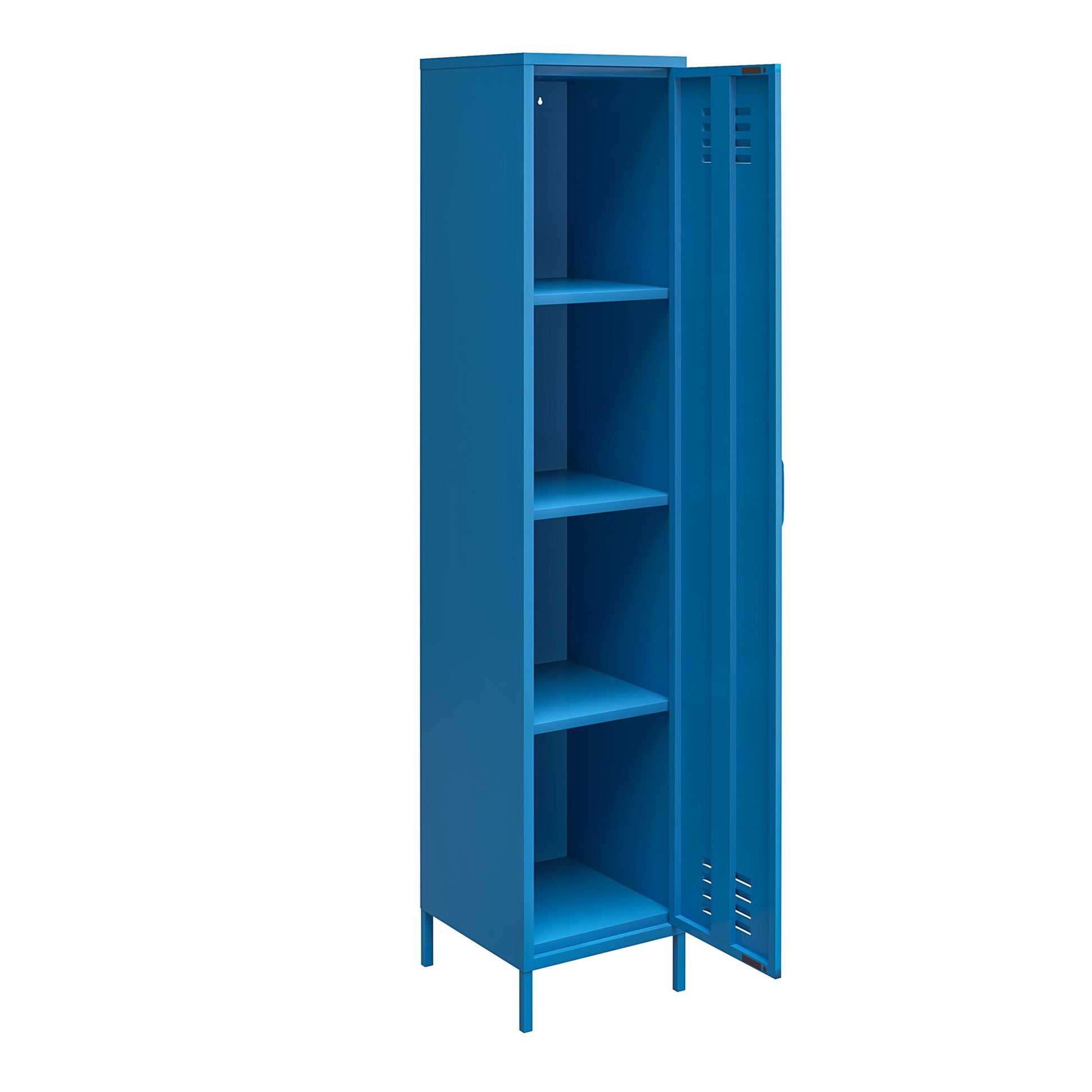 Cache Single Metal Locker Storage Cabinet, Blue - Blue