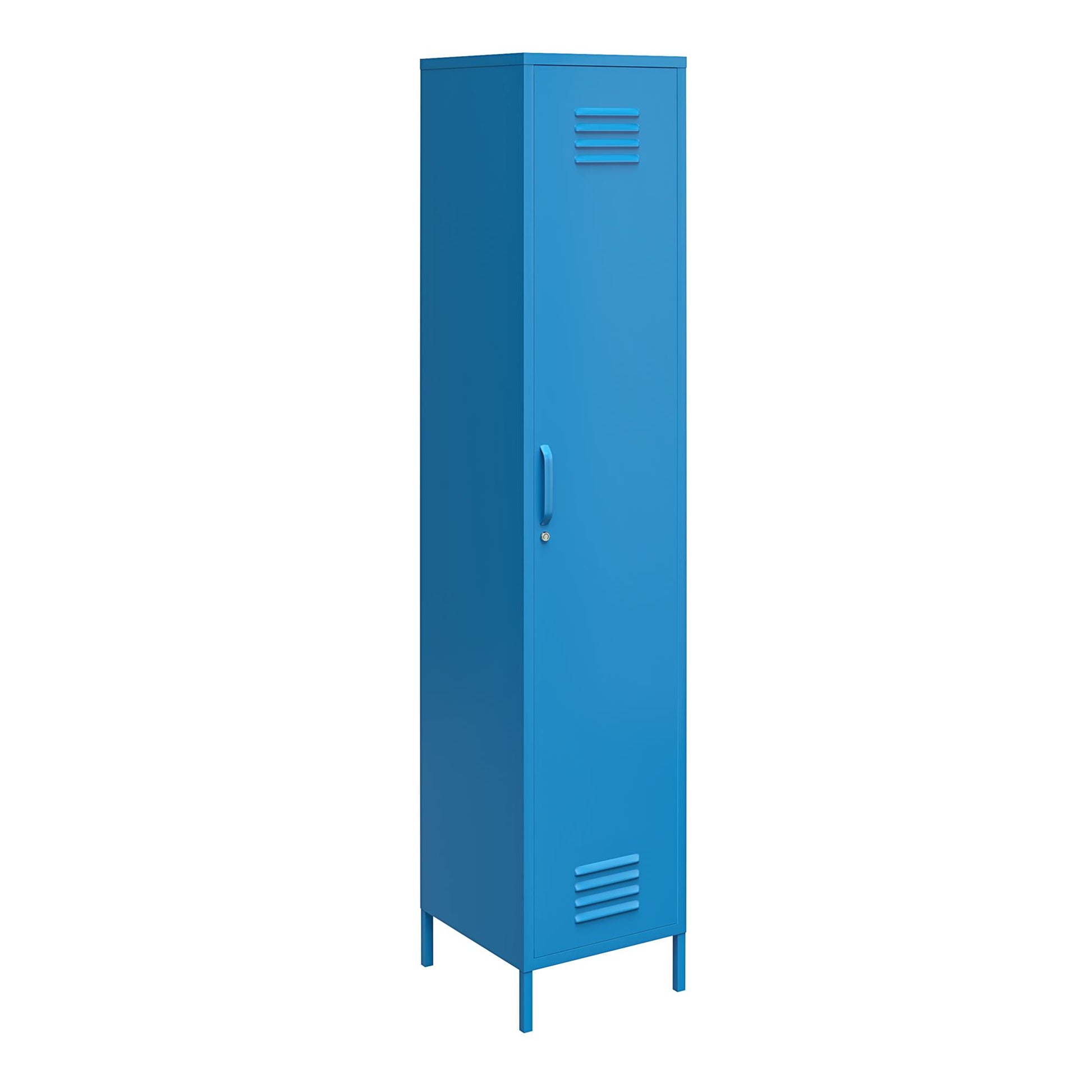 Cache Single Metal Locker Storage Cabinet, Blue - Blue